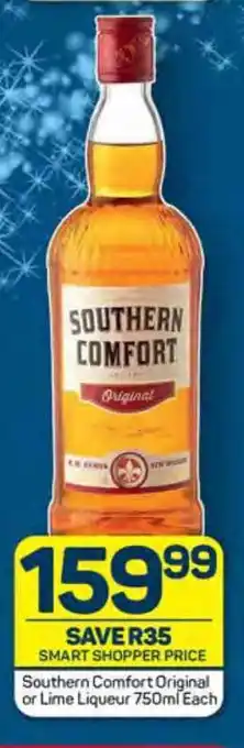 Southern Comfort Original or Lime Liqueur 750ml Each