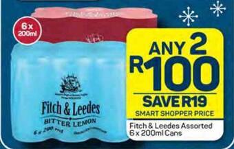 Pick n Pay Fitch & Leedes Assorted 6x 200ml Cans offer