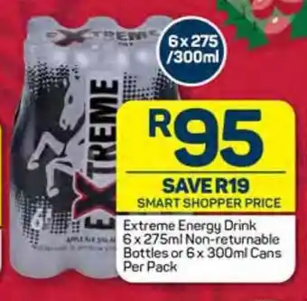 Pick n Pay Extreme Energy Drink 6x275ml Non-returnable Bottles or 6x 300ml Cans Per Pack offer