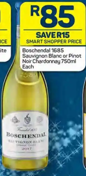 Pick n Pay Boschendal 1685 Sauvignon Blanc or Pinot Noir Chardonnay 750ml Each offer