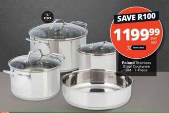 Checkers Poland Stainless Steel Cookware Set 7-Piece offer