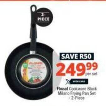 Checkers Flonal Cookware Black Milano Frying Pan Set 2-Piece offer