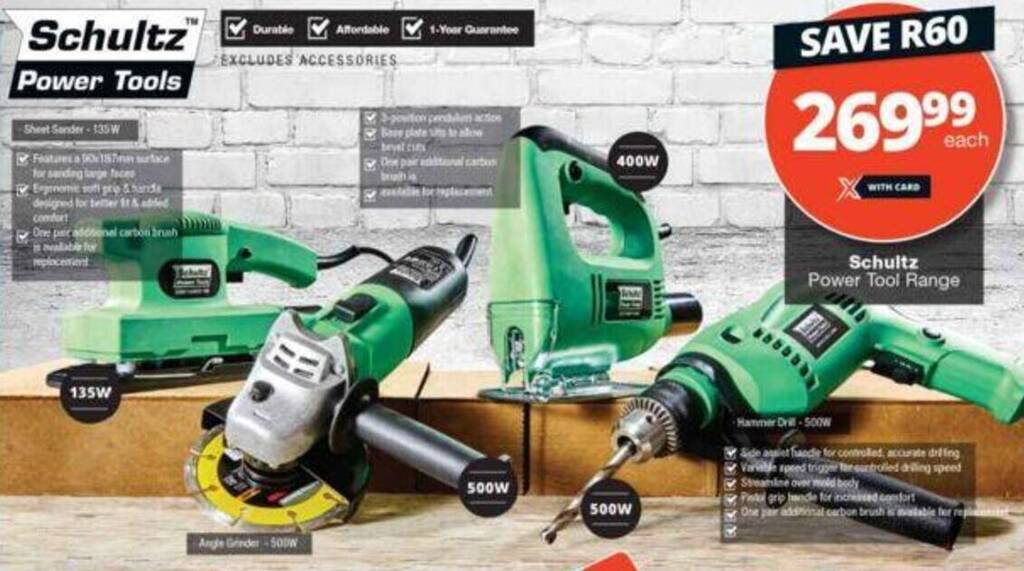 Schultz Power Tool Range offer at Checkers