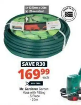 Checkers Mr. Gardener Garden Hose with Fitting 5 Piece 20m offer