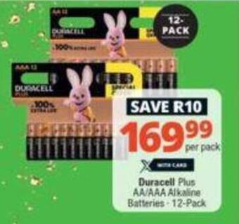Checkers Duracell Plus AA/AAA Alkaline Batteries 12-Pack offer