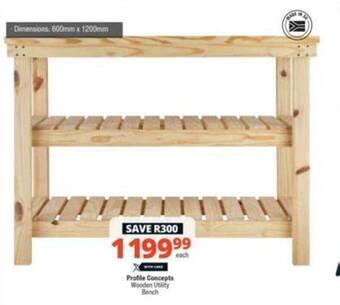 Checkers Profile Concepts Wooden Utility Bench offer