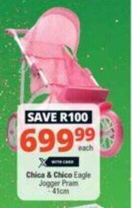 Checkers Chica & Chico Engle Jogger Pram 41cm offer