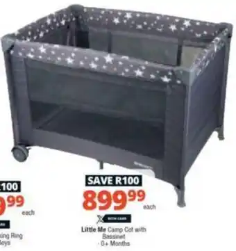 Checkers Little Me Camp Cot with Bassinet 0+ Months offer