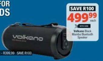 Checkers Volkano Black Mamba Bluetooth Speaker offer