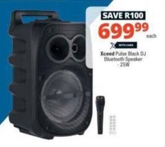 Checkers Xceed Pulse Black DJ Bluetooth Speaker 25W offer