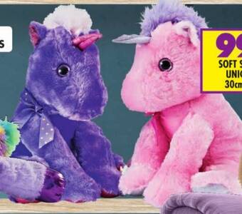 Shoprite SOFT SITTING UNICORN 30cm each offer