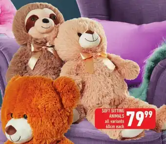 Shoprite SOFT SITTING ANIMALS all variants 60cm each offer