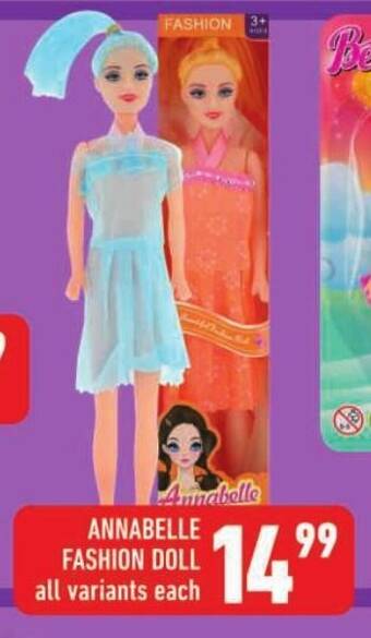 Shoprite ANNABELLE FASHION DOLL all variants each offer