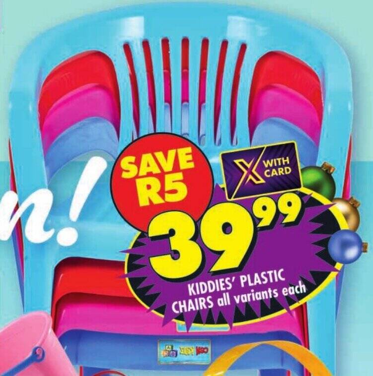 KIDDIES' PLASTIC CHAIRS all variants each offer at Shoprite