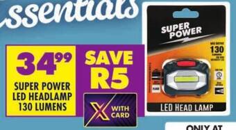 Shoprite SUPER POWER LED HEADLAMP 130 LUMENS offer