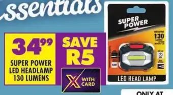 Shoprite SUPER POWER LED HEADLAMP 130 LUMENS offer