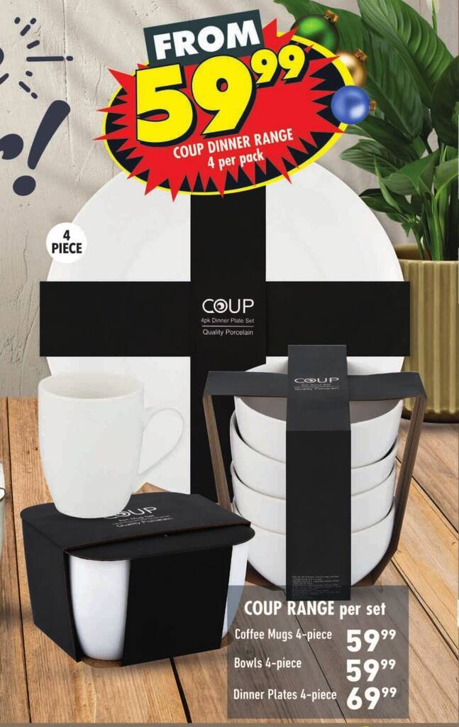 COUP DINNER RANGE 4 per pack offer at Shoprite