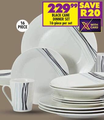 Shoprite BLACK CANE DINNER SET 16-piece per set offer