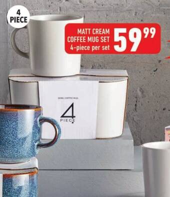 Shoprite MATT CREAM COFFEE MUG SET 4-piece per set offer
