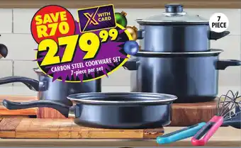 Shoprite CARBON STEEL COOKWARE SET 7-piece per set offer