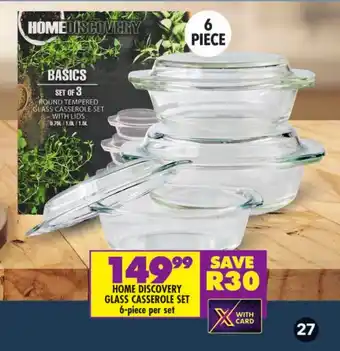 HOME DISCOVERY GLASS CASSEROLE SET 6-piece per set