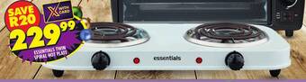 Shoprite ESSENTIALS TWIN SPIRAL HOT PLATE offer