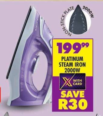 Shoprite PLATINUM STEAM IRON 2000W offer