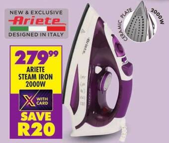 Shoprite ARIETE STEAM IRON 2000W offer