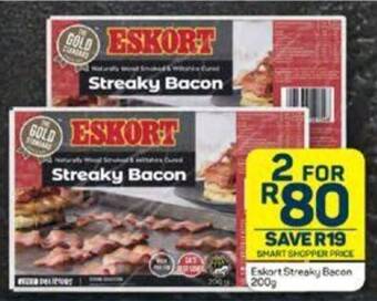 Pick n Pay Eskort Streaky Bacon 200g offer