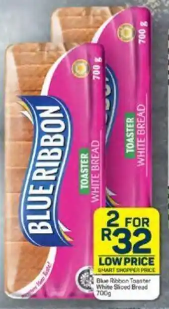 Pick n Pay Blue Ribbon Toaster White Siced Bread 700g offer