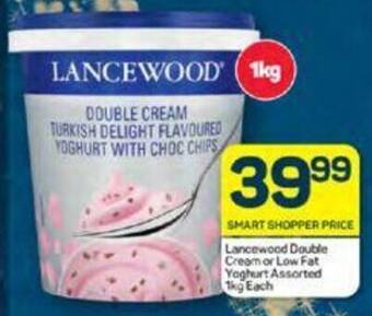 Pick n Pay Lancewood Double Cream or Low Fat Yoghurt Assorted 1kg Each offer