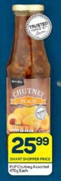 Pick n Pay PnP Chutney Assorted 470g Each offer