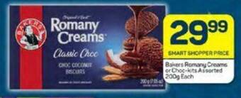 Pick n Pay Bakers Romany Creams or Choc-kits Assorted 200g Each offer