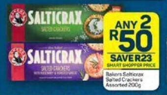 Pick n Pay Bakers Salticrax Salted Crackers Assorted 200g offer