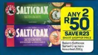 Pick n Pay Bakers Salticrax Salted Crackers Assorted 200g offer