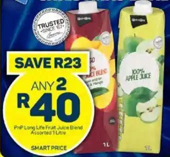 Pick n Pay PnP Long Life Fruit Juice Blend Assorted 1 Litre offer