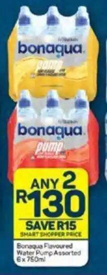 Pick n Pay Bonaqua Flavoured Water Pump Assorted 6x750ml offer