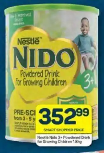 Pick n Pay Nestle Nido 3+ Powdered Drink for Growing Children 1.8kg offer