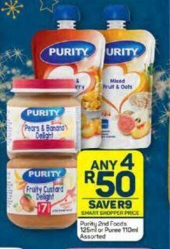 Pick n Pay Purity 2nd Foods 125ml or Puree 110ml Assorted offer