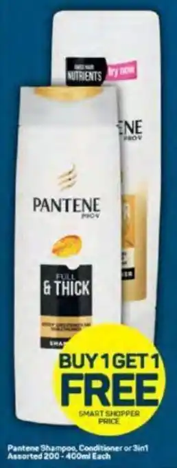 Pick n Pay Pantene Shampoo, Conditioner or 3in1 Assorted 200-400ml Each offer