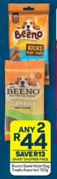 Pick n Pay Beeno Semi Moist Dog Treats Assorted 120g offer
