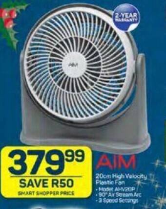 Pick n Pay AIM 20cm High Velocity Plastic Fan offer