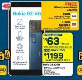 Pick n Pay Nokia 02 32GB offer