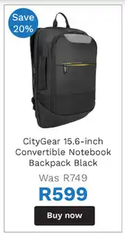 Targus CityGear 15.6" Convertible Notebook Backpack (Black)