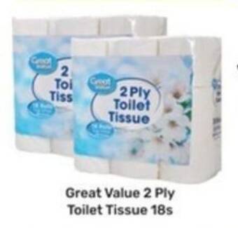 Game Great Value 2 Ply Toilet Tissue 18s offer