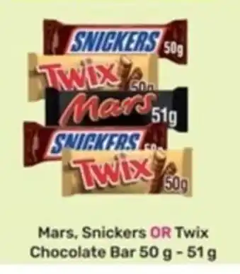 Game Mars, Snickers OR Twix Chocolate Bar 50g-51g offer