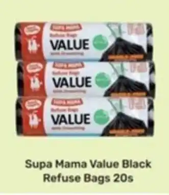 Game Supa Mama Value Black Refuse Bags 20s offer