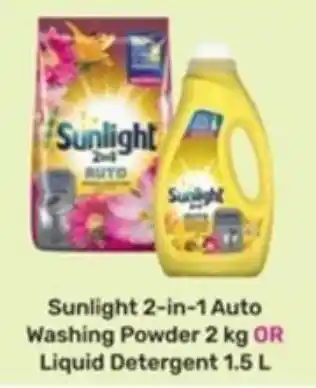 Game Sunlight 2-in-1 Auto Washing Powder 2 kg OR Liquid Detergent 1.5 L offer