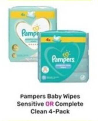 Game Pampers Baby Wipes Sensitive OR Complete Clean 4-Pack offer