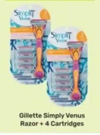 Game Gillette Simply Venus Razor + 4 Cartridges offer